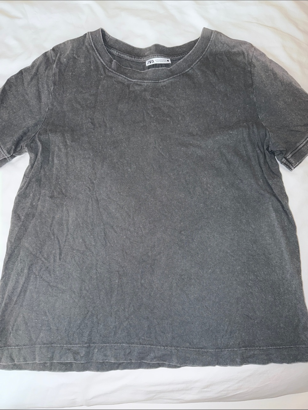 Zara Charcoal Gray Crewneck Tee